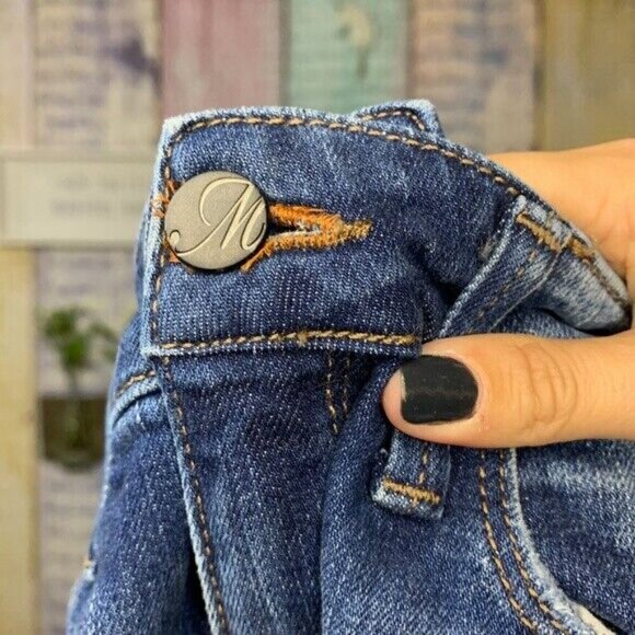 Mavi Distressed Hem Adriana Ankle Skinny Patched Super Skinny Mid Rise Jeans - Picture 7 of 7